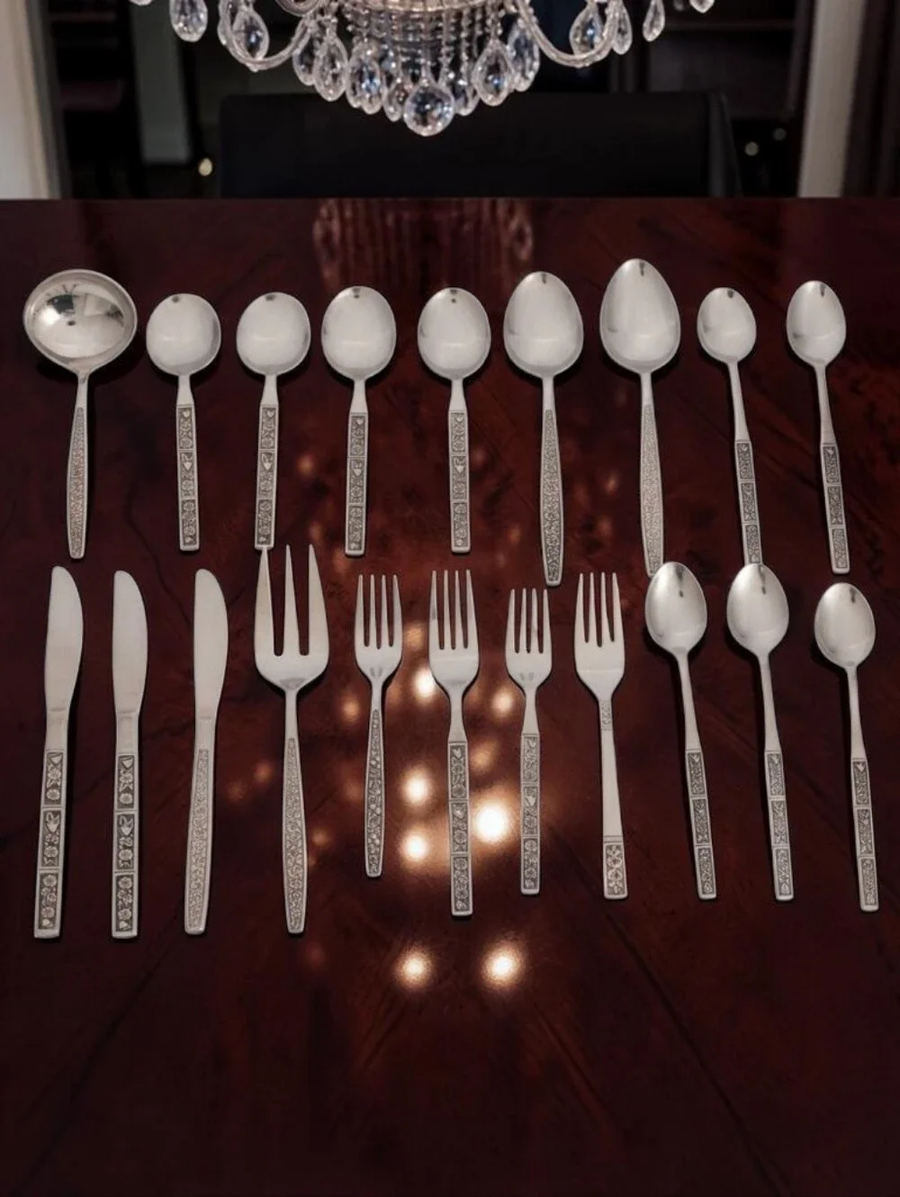 (Lot Of 20) Assorted Oneida Northland Spring Fever Stainless Steel Flatware Set.